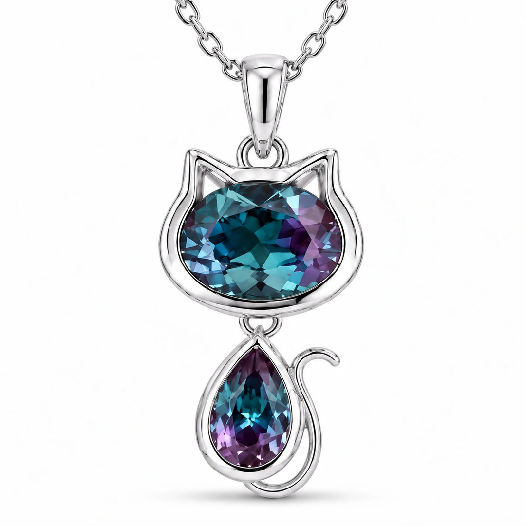 Cat Lab Alexandrite Pendant close-up detail, product visualization