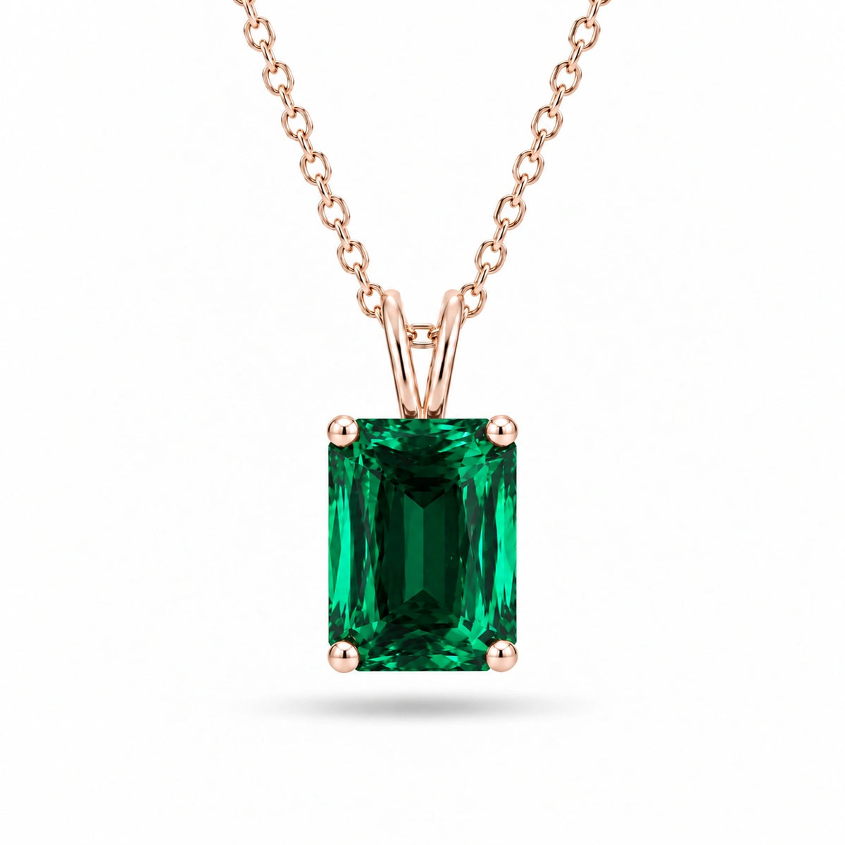 Ashoka-Cut Lab Emerald Pendant — 8.80ct