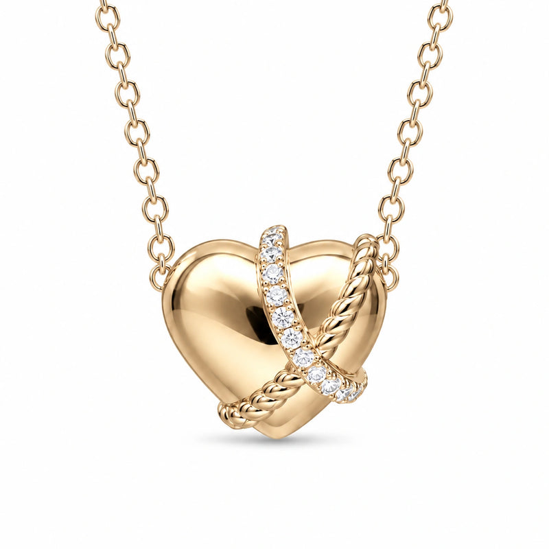 Gold Heart Lab Diamond Pendant