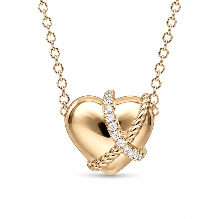 Gold Heart Lab Diamond Pendant