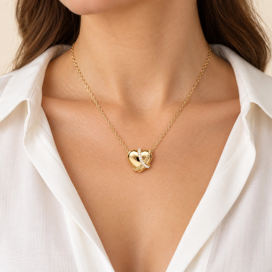 Gold Heart Lab Diamond Pendant