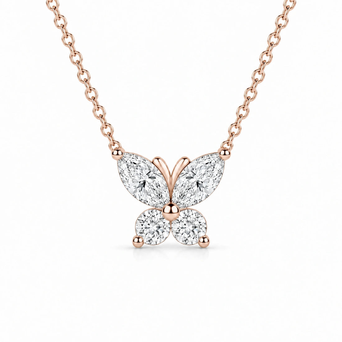 The Jardin Butterfly Pendant in 14K Rose Gold