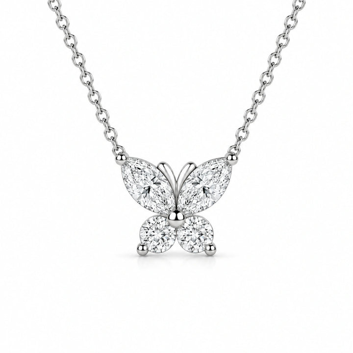 The Jardin Butterfly Pendant in 14K White Gold, product visualization