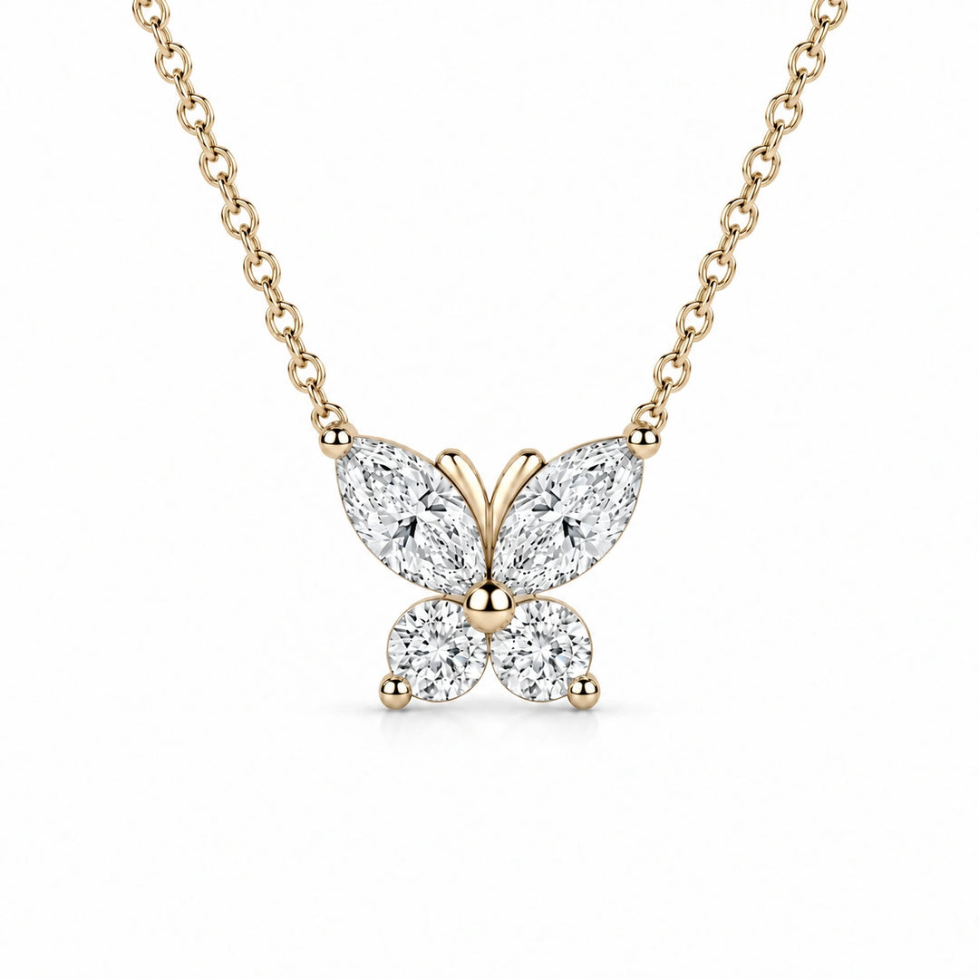 The Jardin Butterfly Pendant in 14K Yellow Gold, product visualization