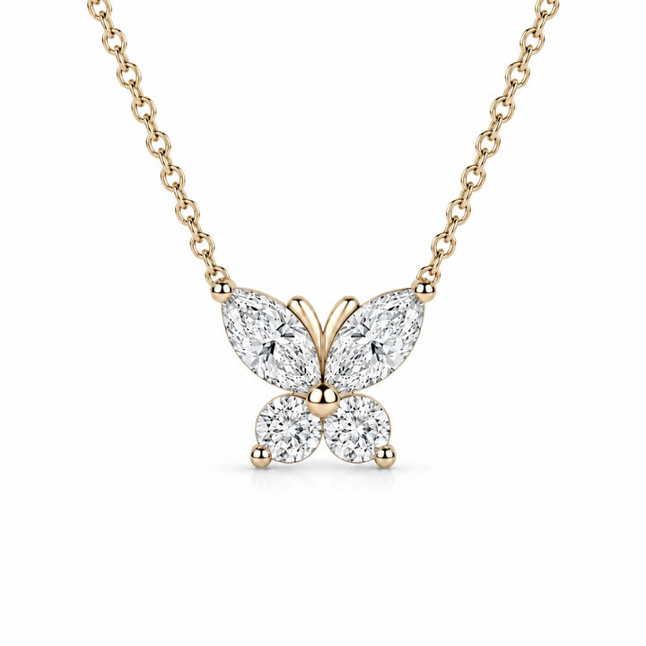 The Jardin Butterfly Pendant in 14K Yellow Gold, product visualization