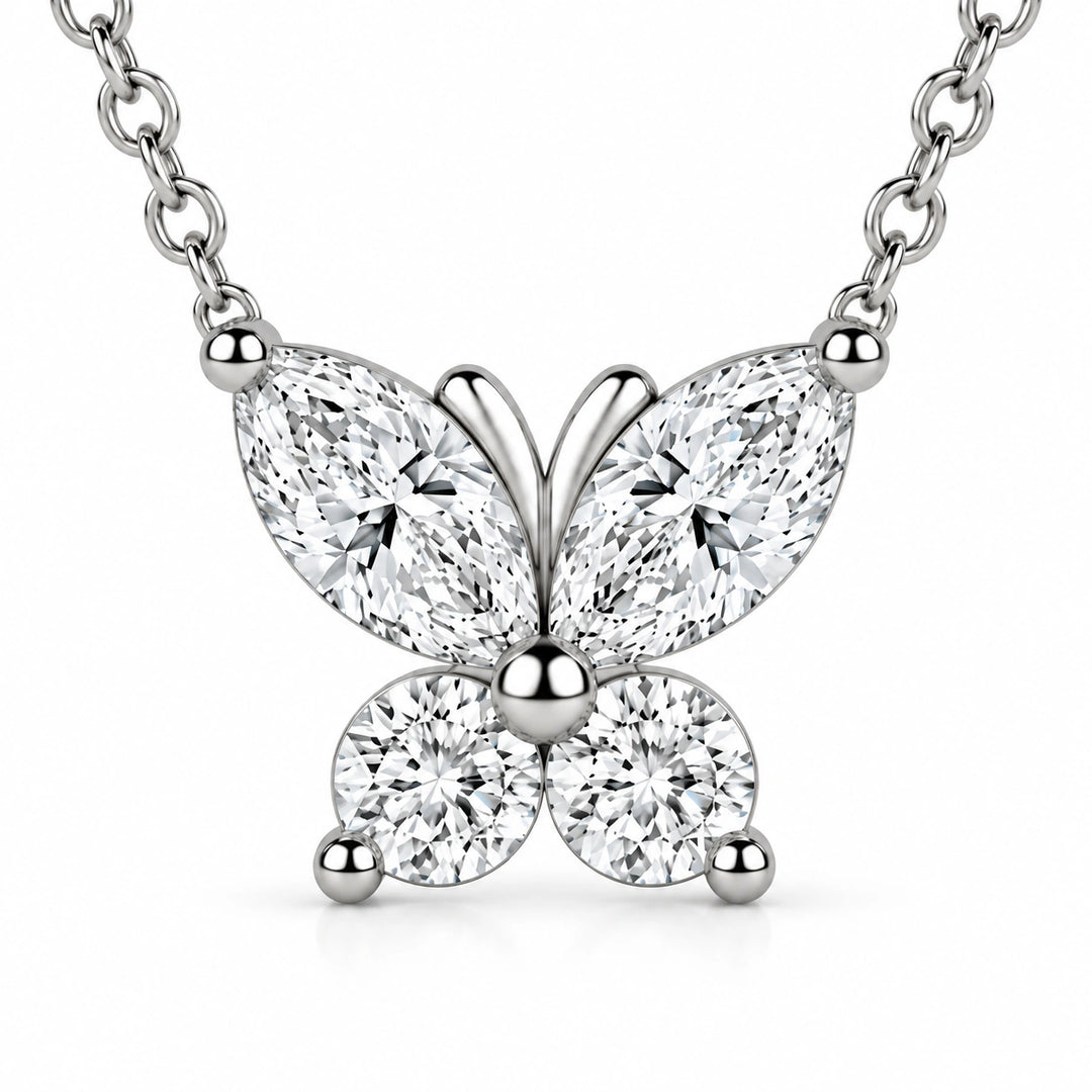 The Jardin Butterfly Pendant close-up detail, product visualization