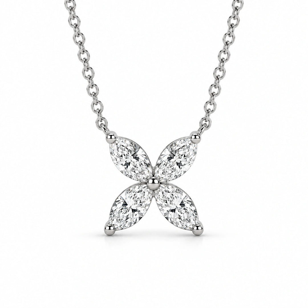 The Jardin Blossom Pendant in 14K White Gold, product visualization