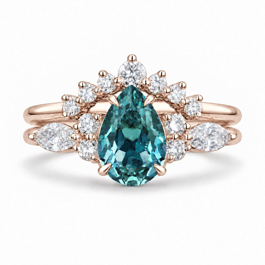The Vespera — Pear Alexandrite Crown Ring