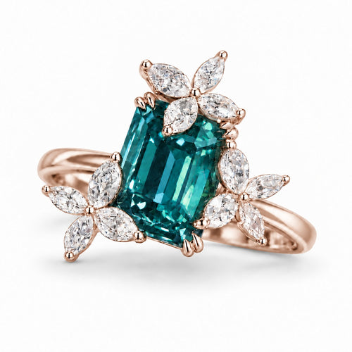 The Jardin — Emerald-Cut Alexandrite Floral Ring