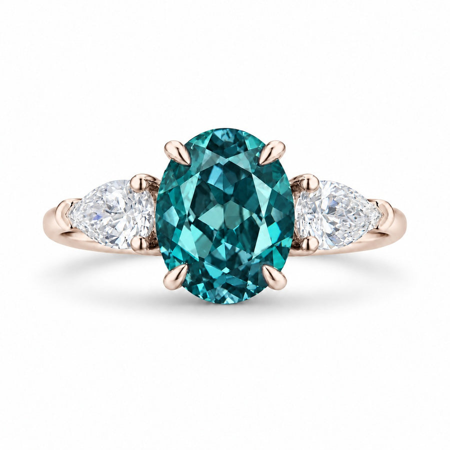 The Virelle — Oval Alexandrite Three-Stone Ring