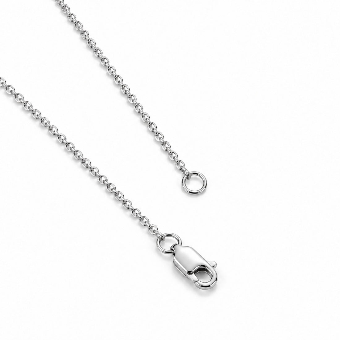 Emerald-Cut Lab Alexandrite Pendant — 3.00ct in 14K white gold, clasp detail