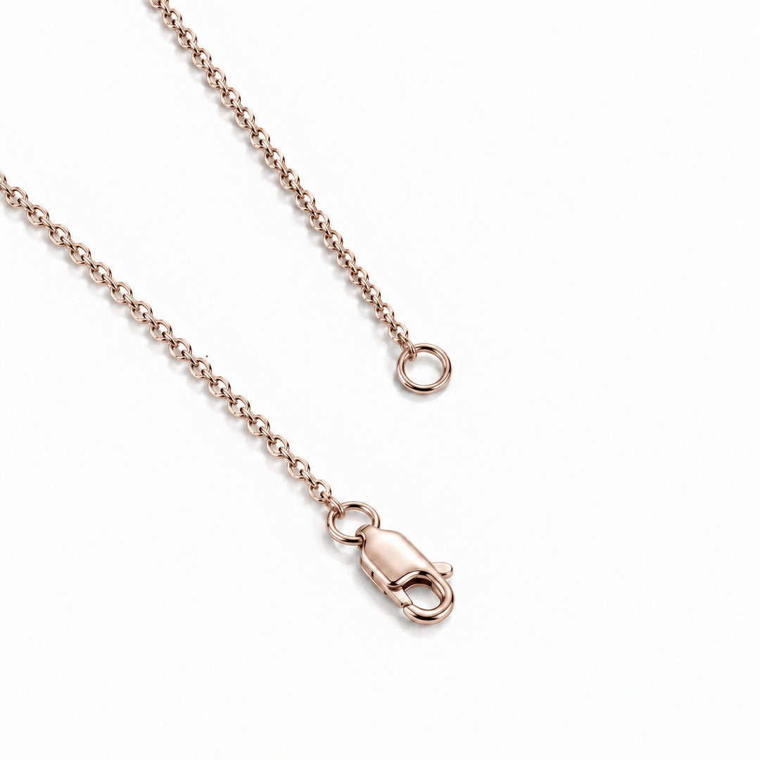 Cat Lab Alexandrite Pendant — 1.75ctw in 14K rose gold, clasp detail