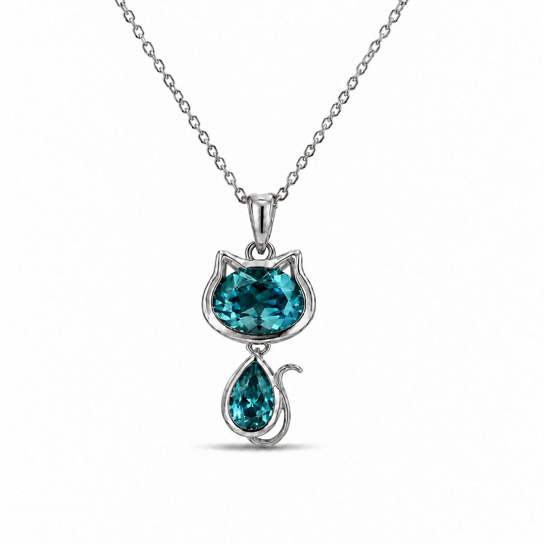 Cat Lab Alexandrite Pendant — 1.75ctw in platinum, in daylight