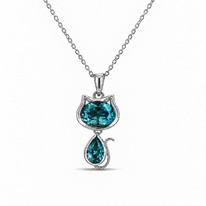 Cat Lab Alexandrite Pendant — 1.75ctw in platinum, in daylight