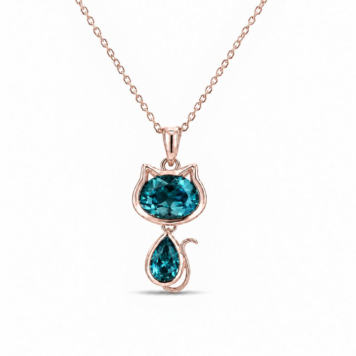 Cat Lab Alexandrite Pendant — 1.75ctw in 14K rose gold, in daylight