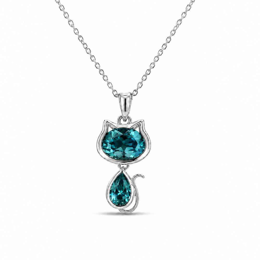 Cat Lab Alexandrite Pendant — 1.75ctw in 14K white gold, in daylight