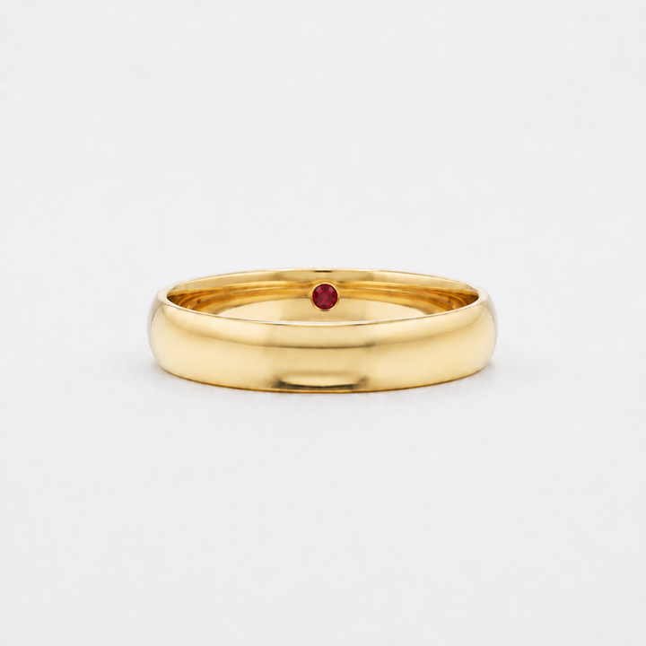 Custom Birthstone Inlay Band Ring – 3mm High Polish
