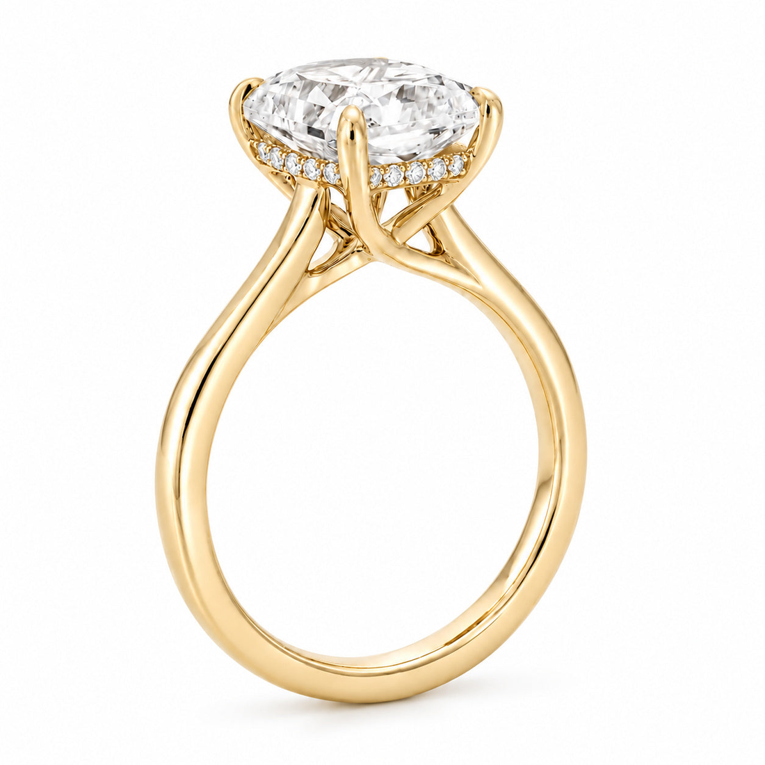 The Adriana radiant lab diamond engagement ring, view 6