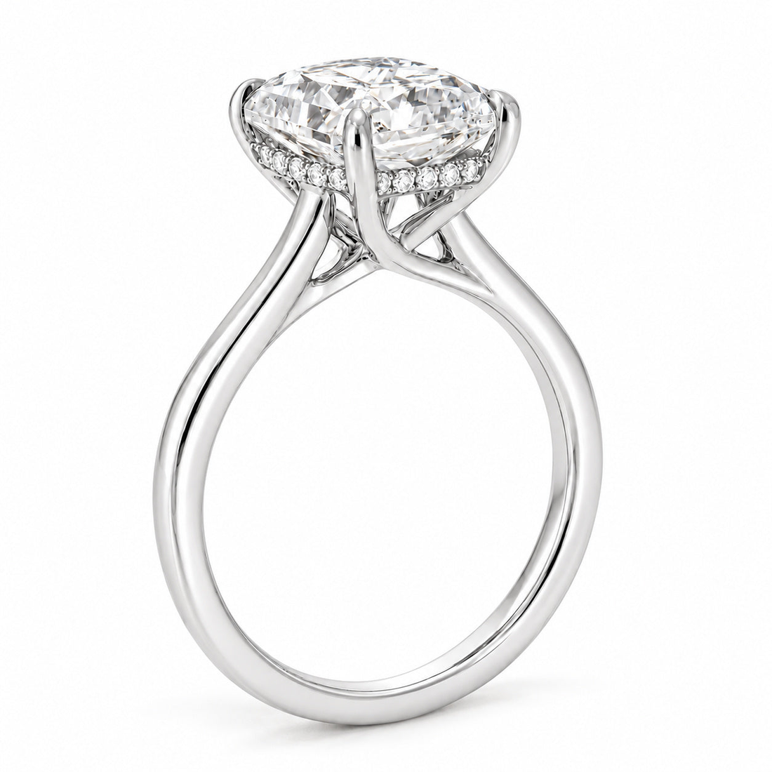 The Adriana radiant lab diamond engagement ring, view 8