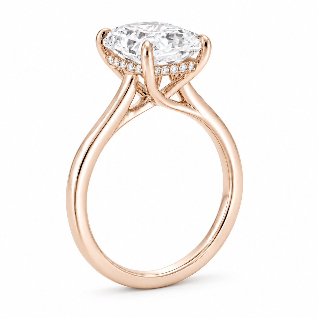 The Adriana radiant lab diamond engagement ring, view 10