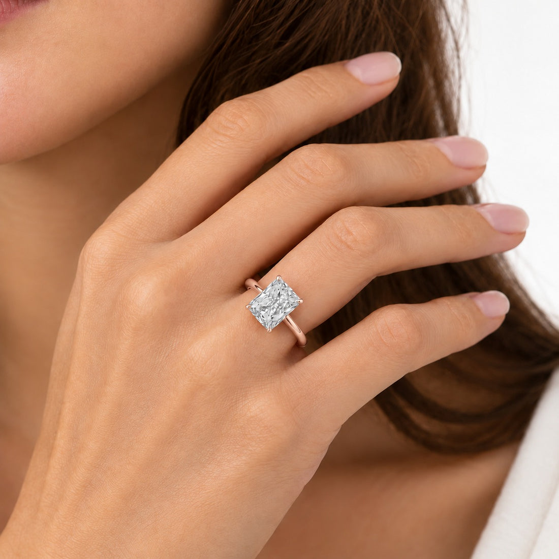 The Adriana in 14K rose gold, on the hand