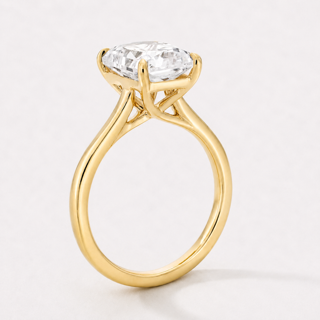The Adriana Soleil radiant lab diamond solitaire ring, view 2