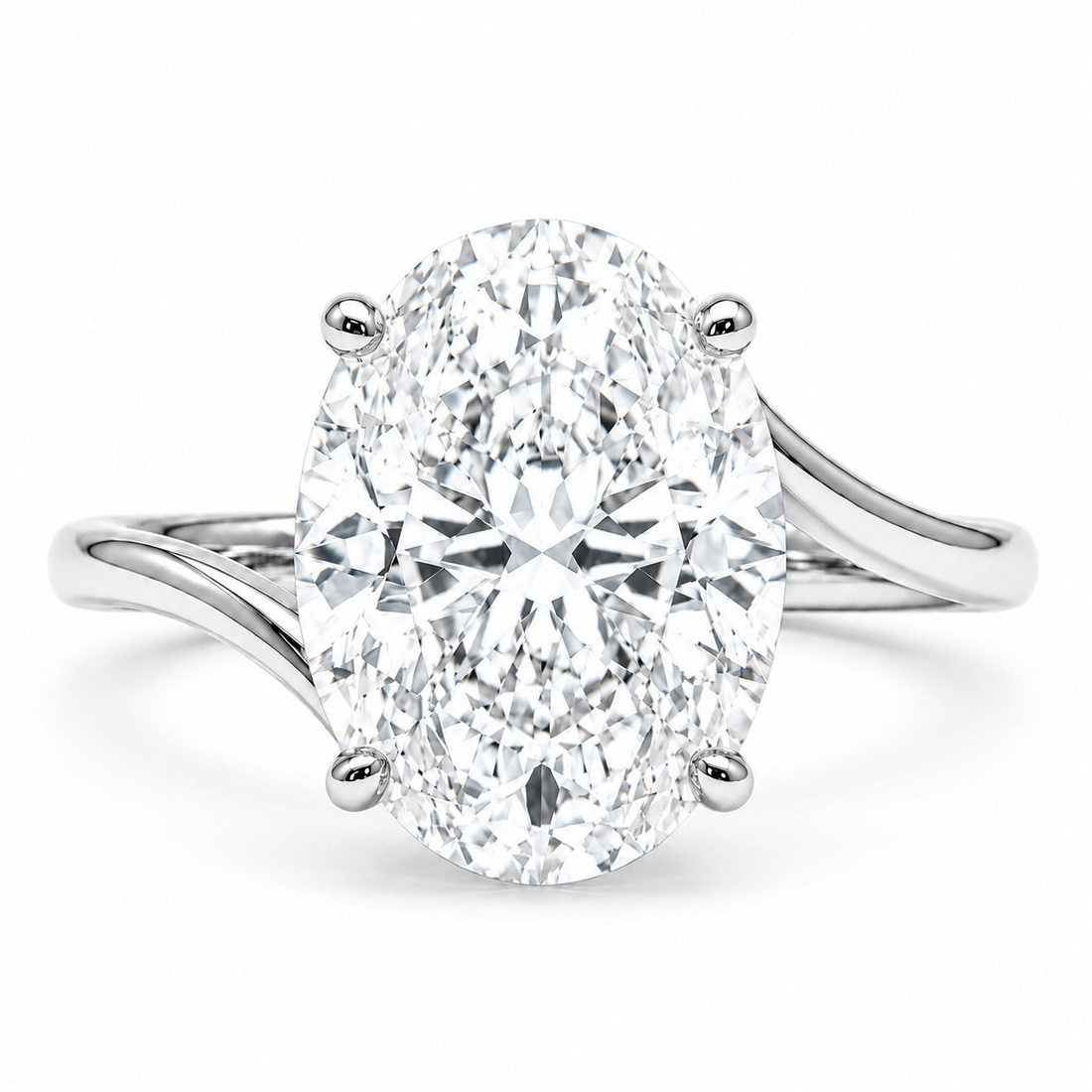 The Arcadia oval lab diamond engagement ring in 14K white gold