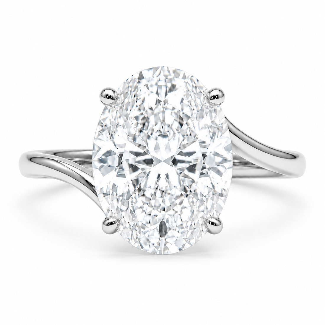 The Arcadia oval lab diamond engagement ring in platinum