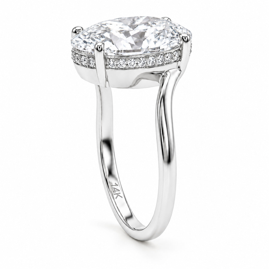 The Arcadia oval lab diamond engagement ring, view 9
