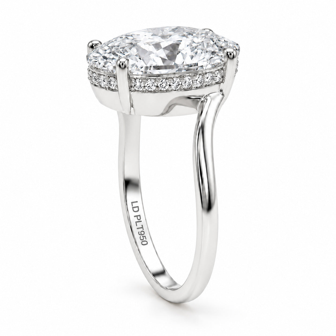 The Arcadia oval lab diamond engagement ring, view 15