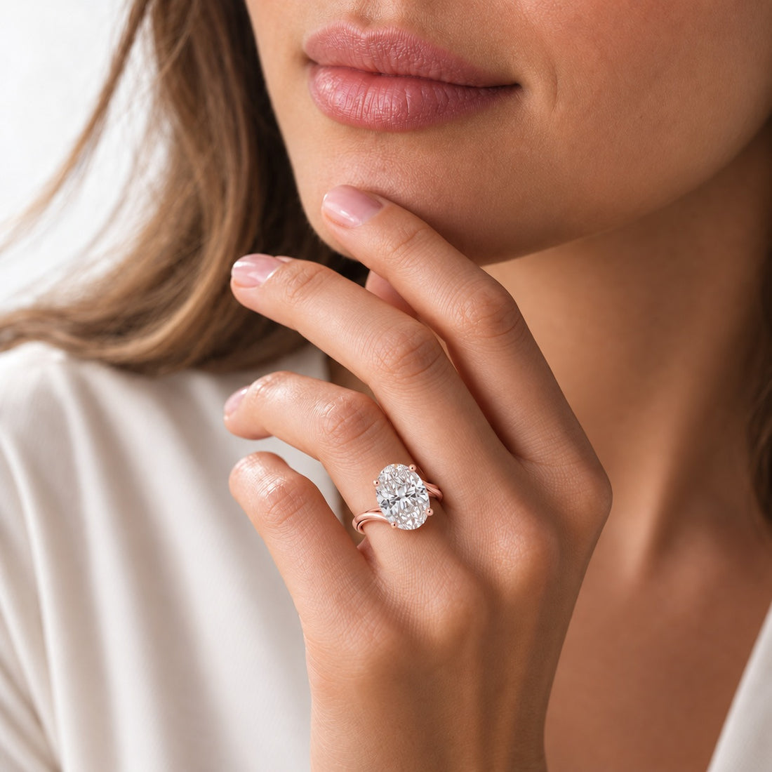 The Arcadia in 14K rose gold, on the hand