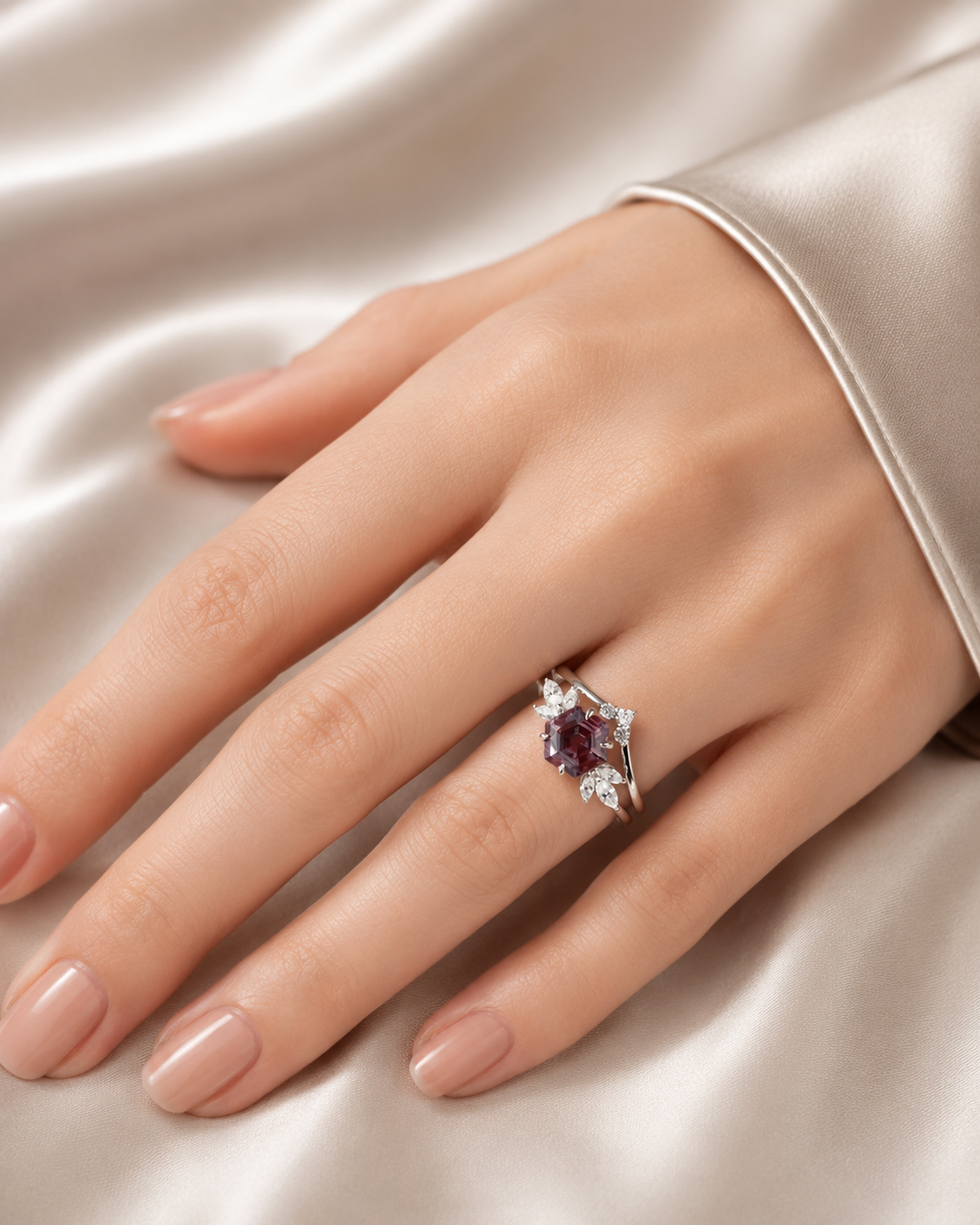 The Astra — Hexagon Alexandrite Ring