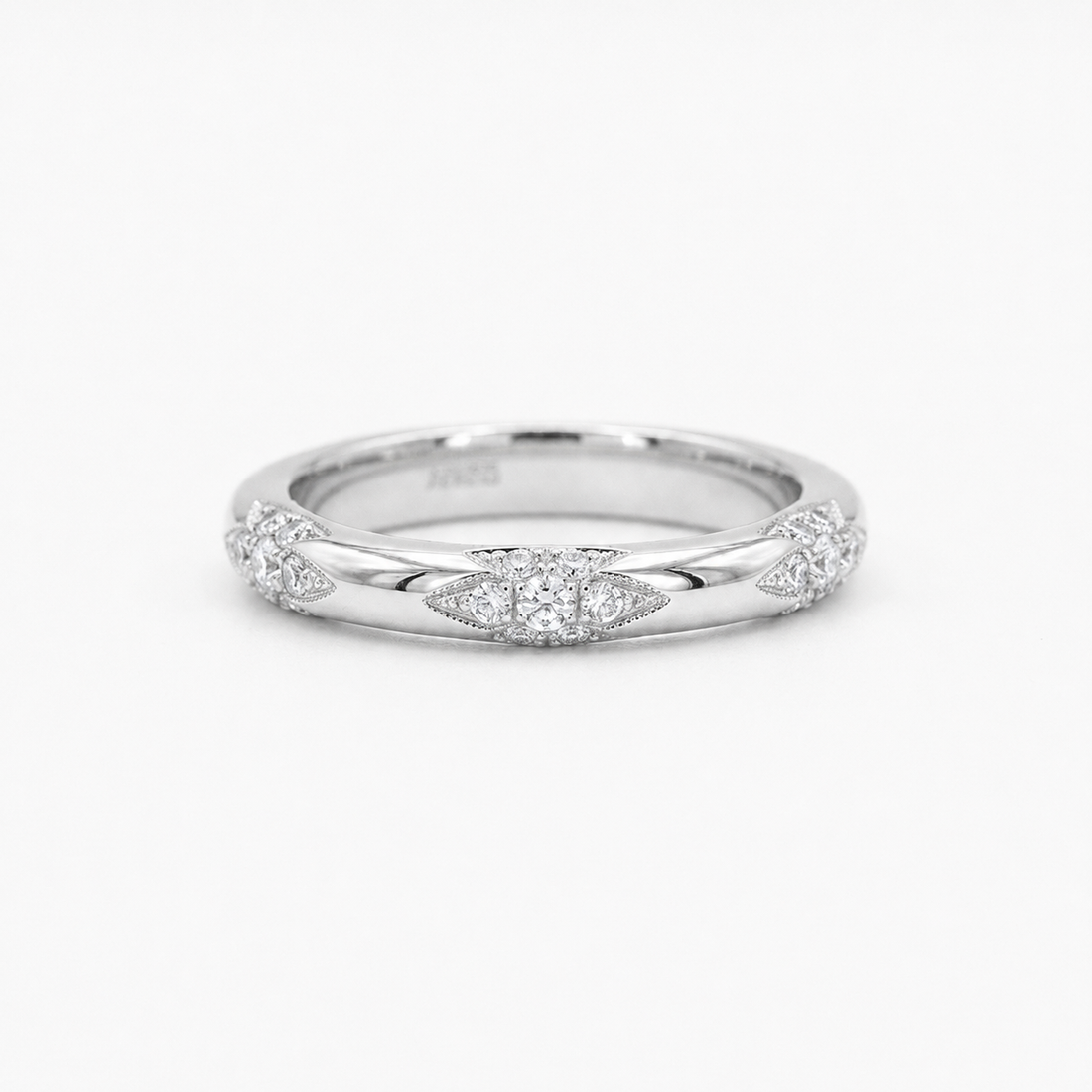 The Aveline 3mm lab diamond accent band, view 11