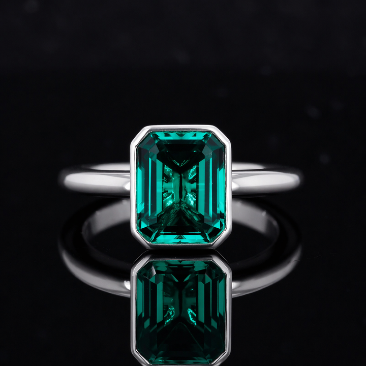 The Axis — Bezel Emerald Ring