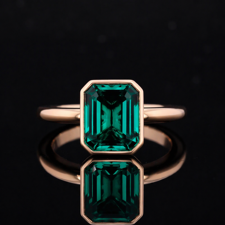 The Axis — Bezel Emerald Ring