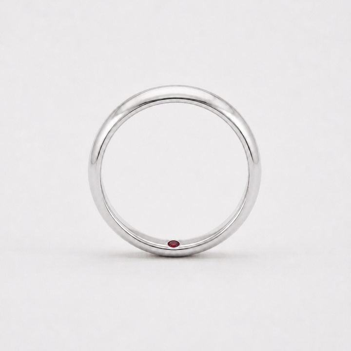 Custom Birthstone Inlay Band Ring – 3mm High Polish