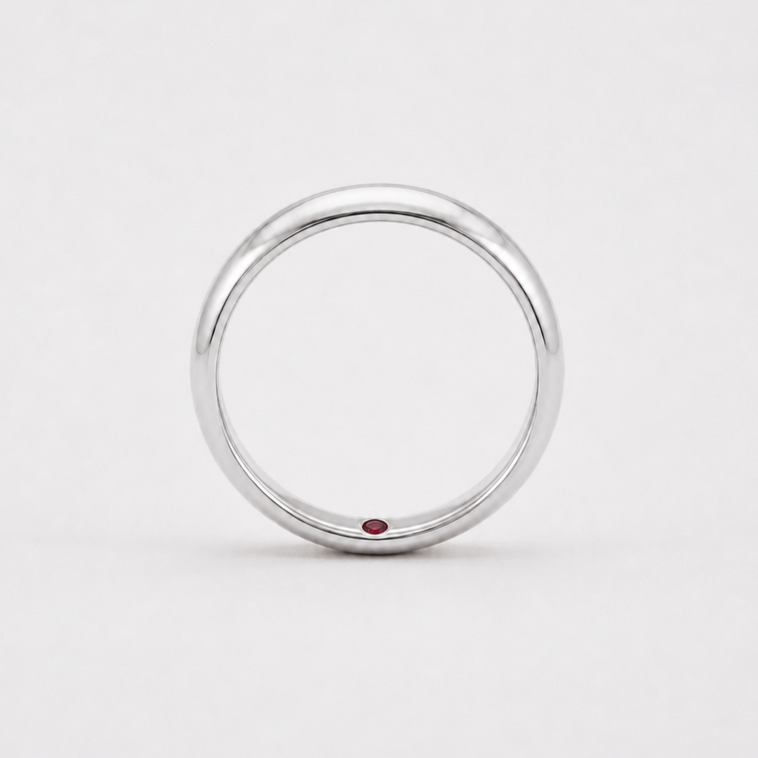 Custom Birthstone Inlay Band Ring – 3mm High Polish