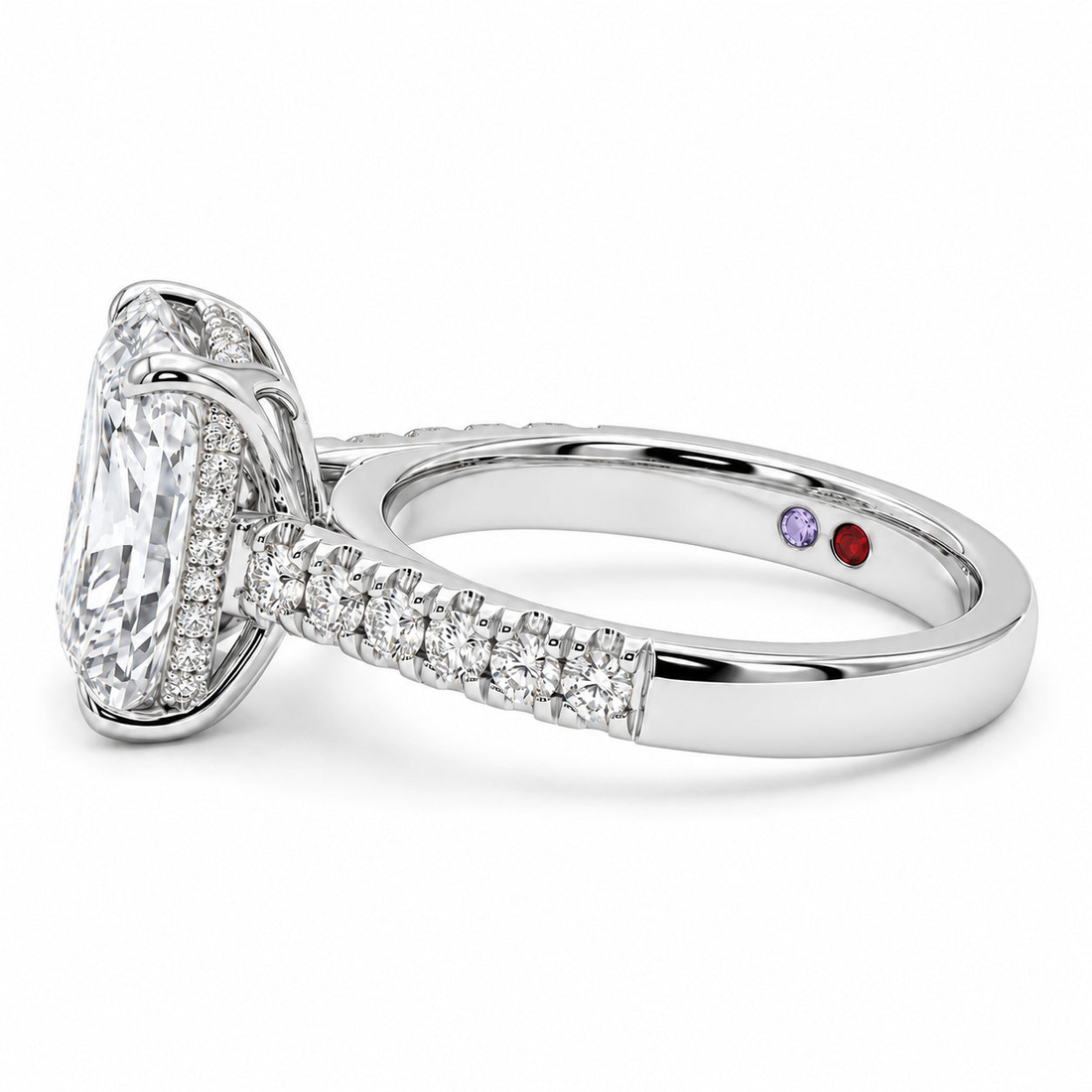 The Citadel radiant lab diamond engagement ring, view 4