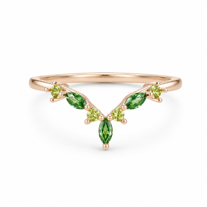 The Elowen — Emerald & Peridot Chevron Band