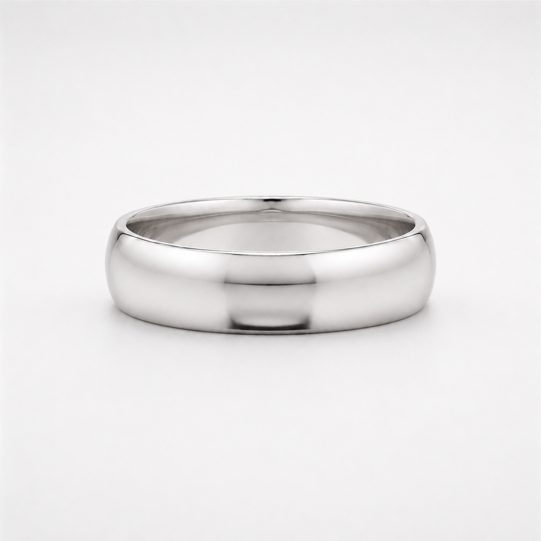 Custom Birthstone Inlay Band Ring – 5mm High Polish