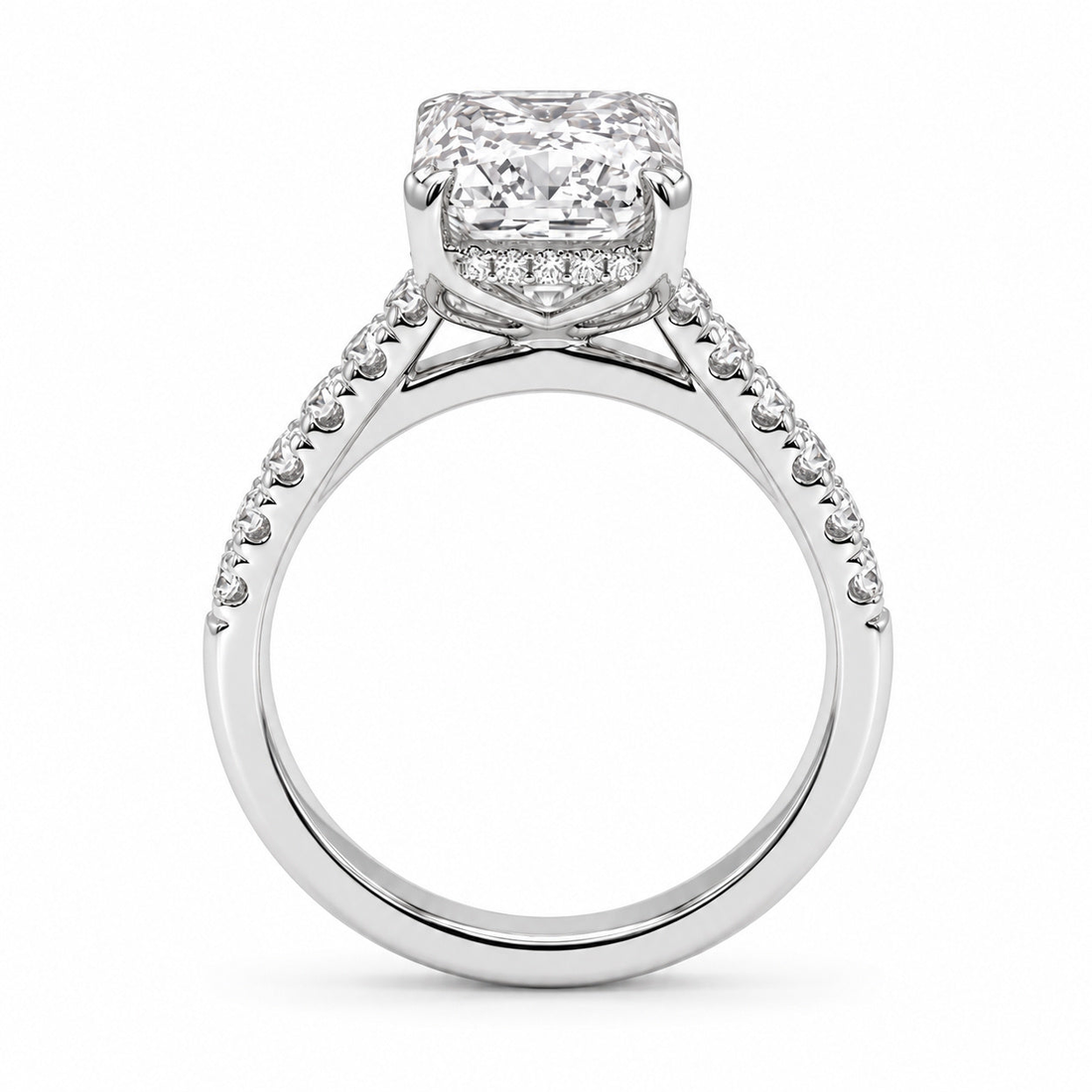 The Citadel radiant lab diamond engagement ring, view 14