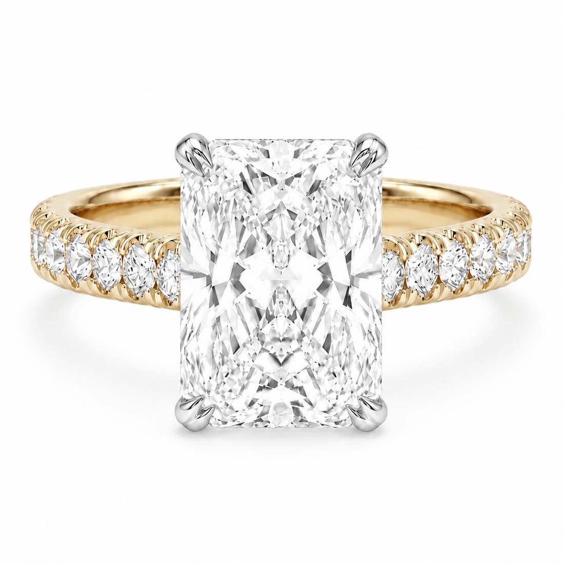 The Citadel radiant lab diamond engagement ring in two-tone gold