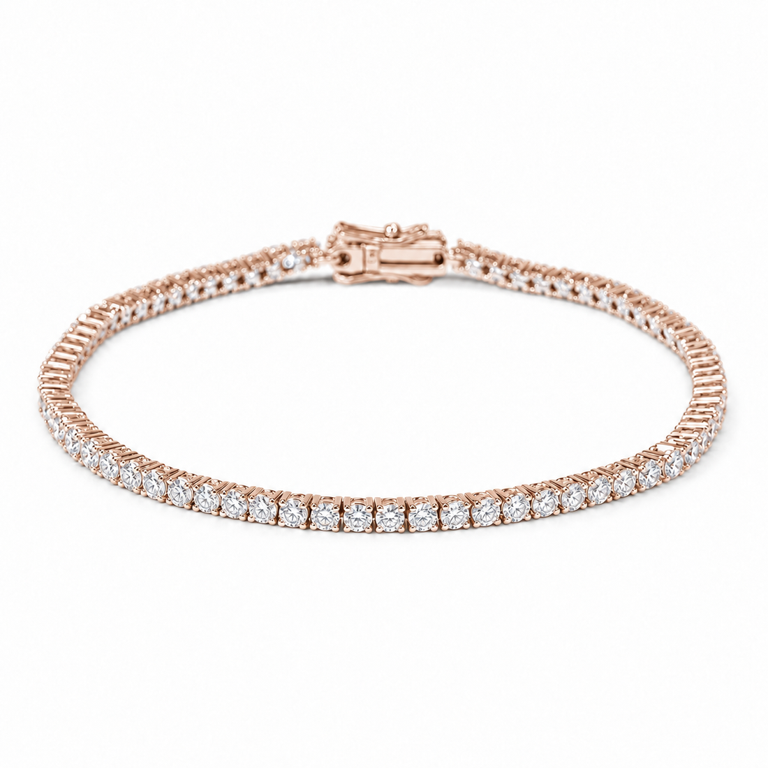 Classic Round Lab Diamond Tennis Bracelet in 14K Rose Gold