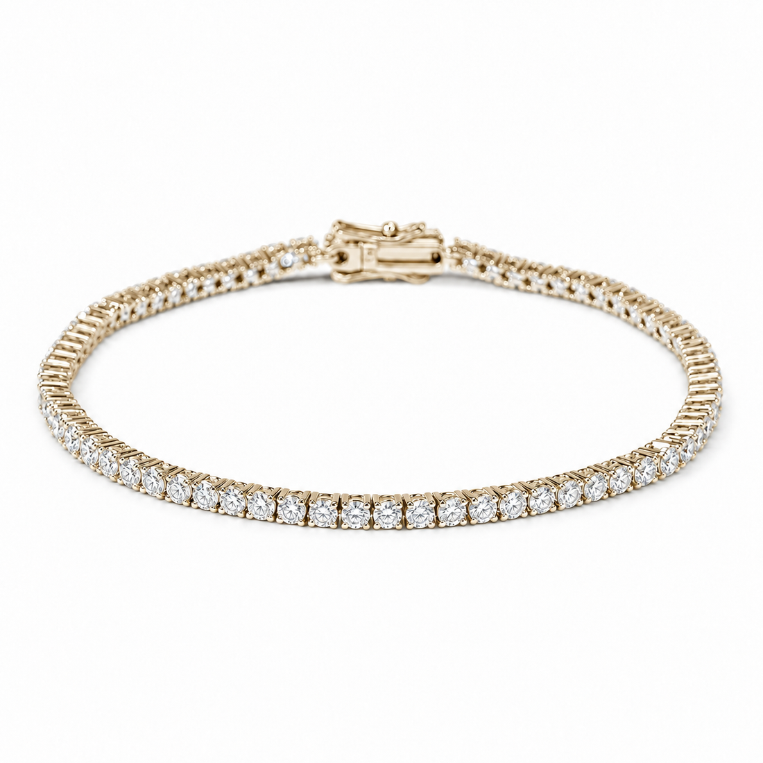 Classic Round Lab Diamond Tennis Bracelet in 14K Yellow Gold