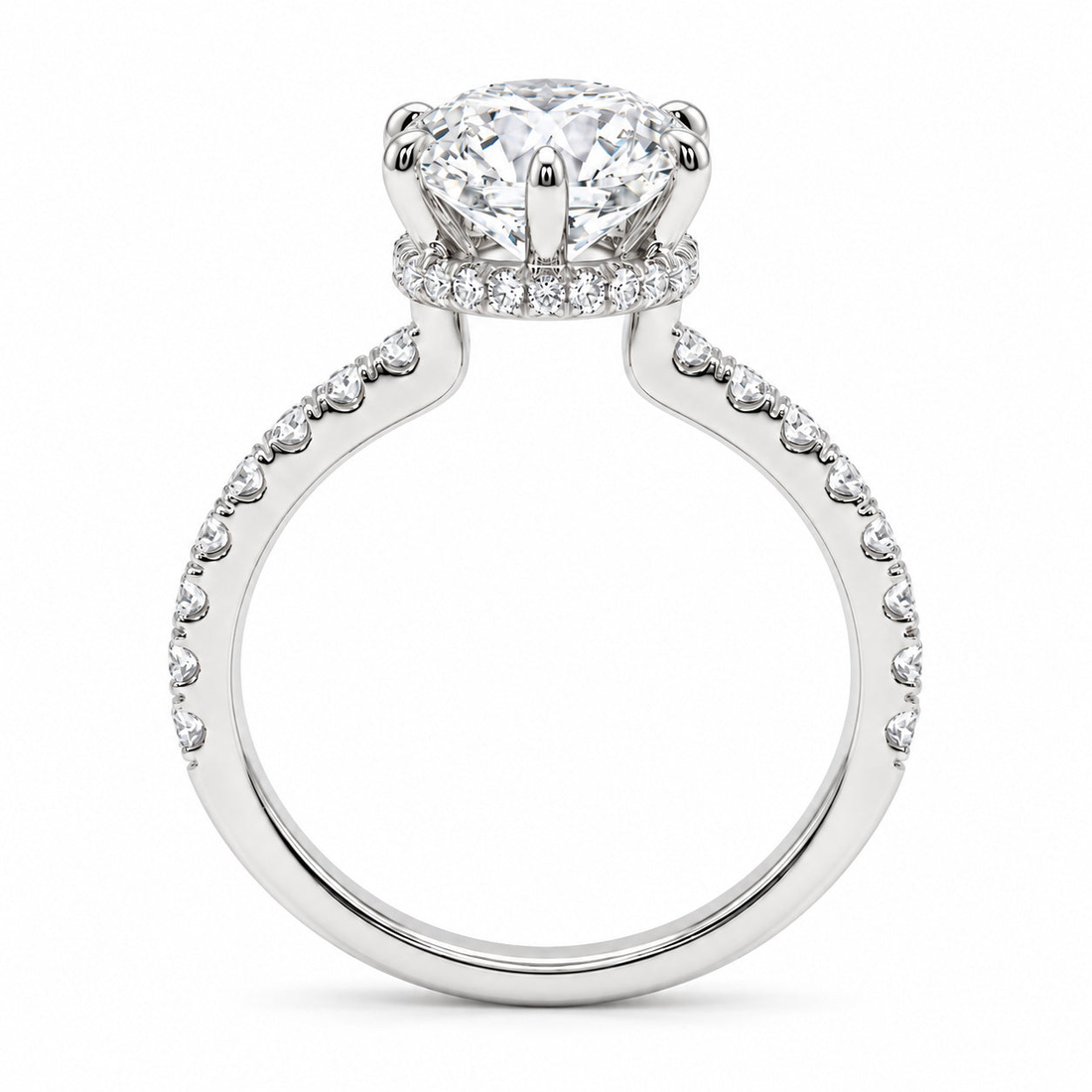 The Crown round lab diamond engagement ring, view 10