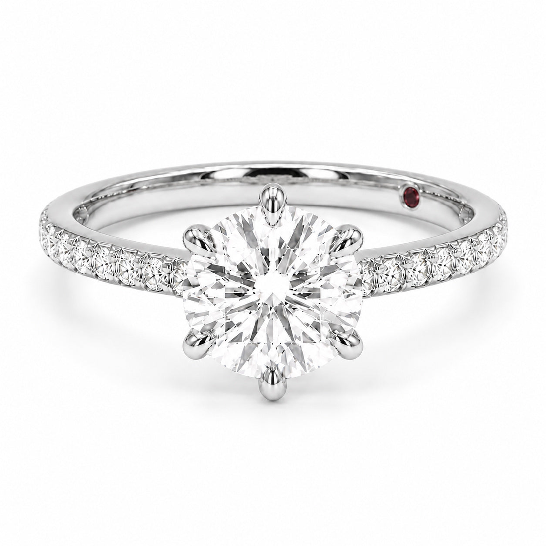 The Crown round lab diamond engagement ring in platinum