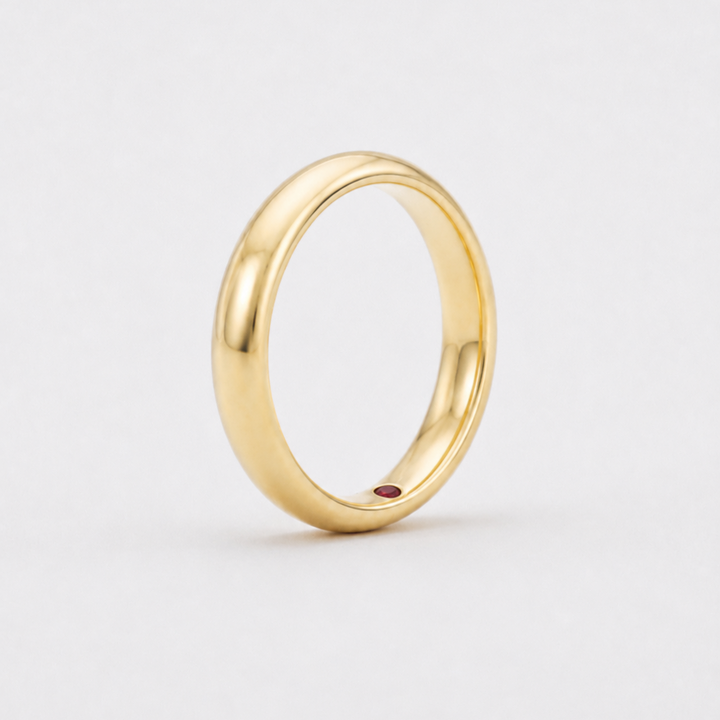 Custom Birthstone Inlay Band Ring – 3.5mm High Polish
