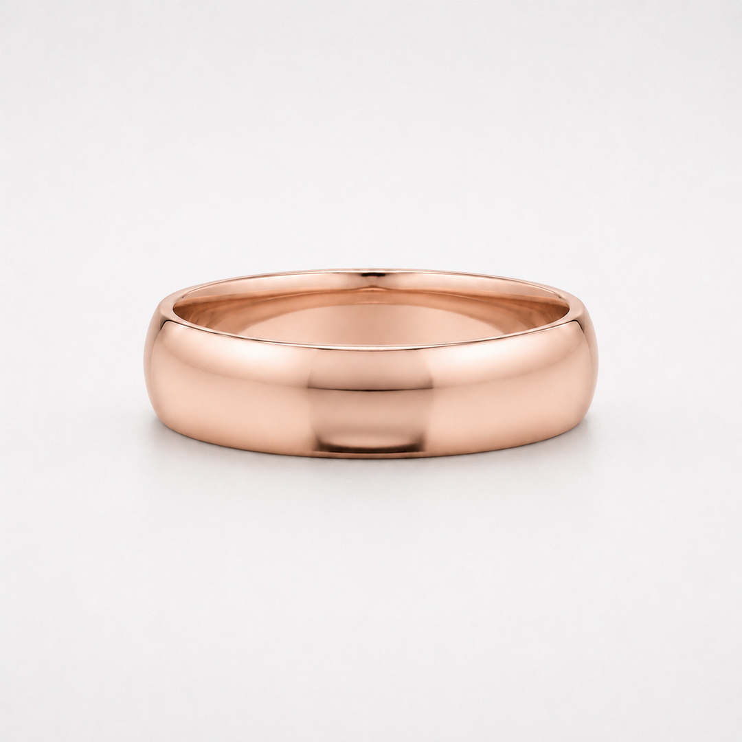 Custom Birthstone Inlay Band Ring – 5mm High Polish