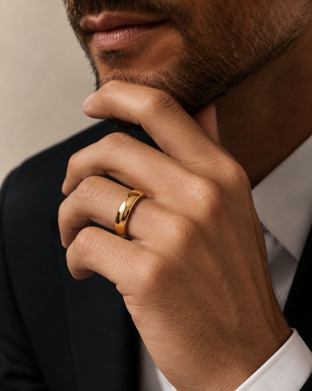 Custom Birthstone Inlay Band Ring – 5mm High Polish