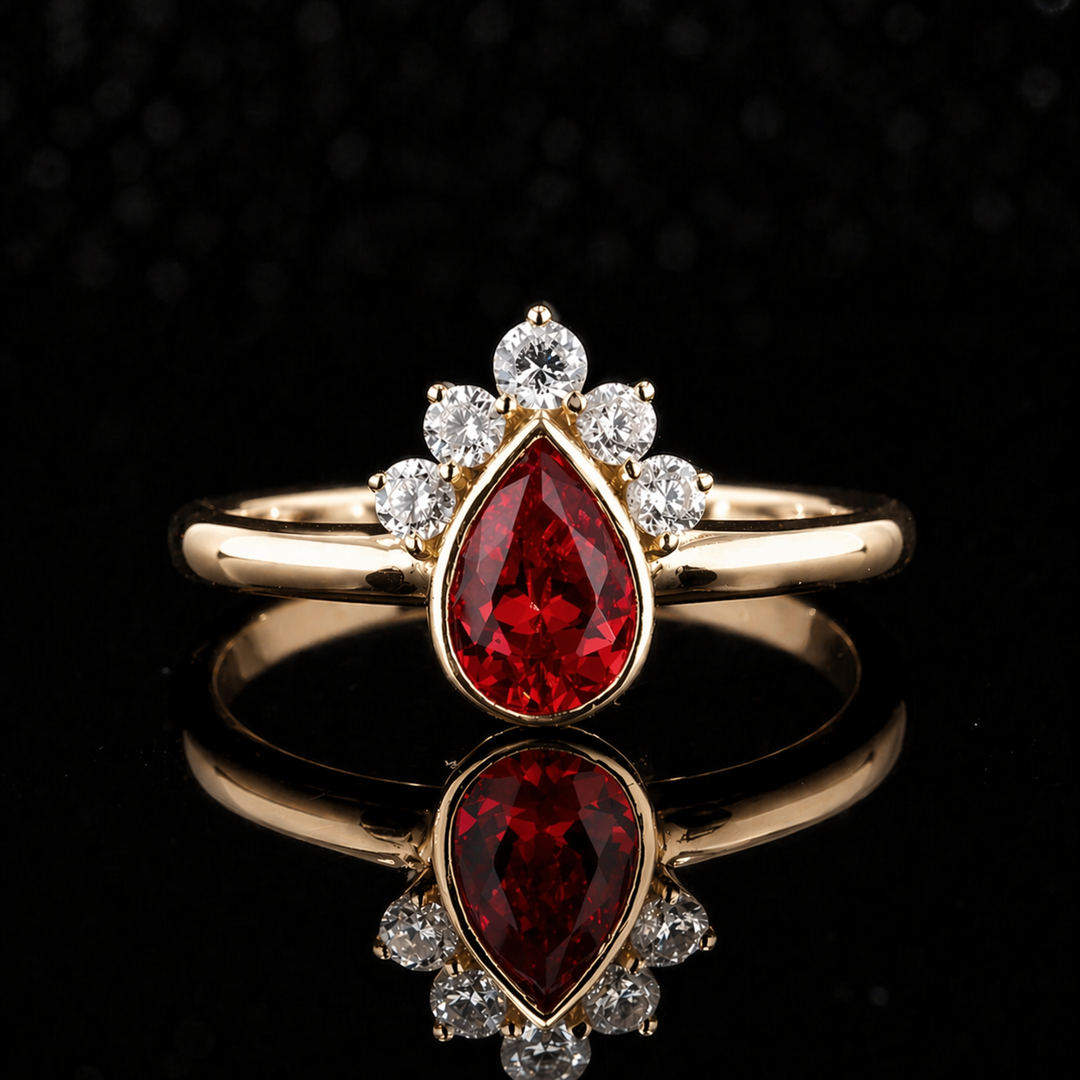 The Devotion — Pear Ruby Ring